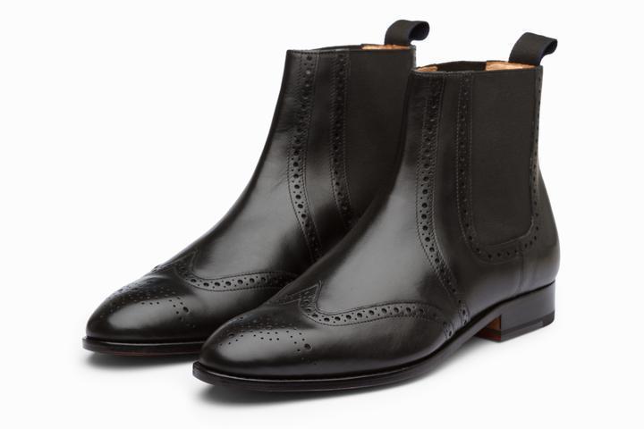 Magnificiant Black Tone Genuine Leather Mens High Ankle Chelsea Jumper Boots