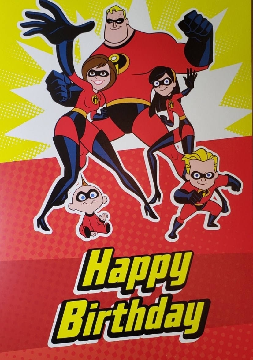 Disney PIXAR The Incredibles Greeting Card Birthday “Happy Birthday