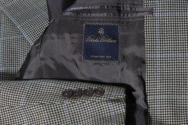 Brooks Brothers Men's Beige Houndstooth Blue Window Sport Coat Jacket Blazer 42L - $92.32