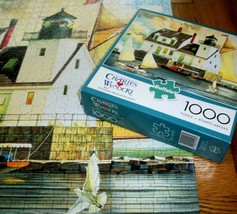 Jigsaw Puzzle 1000 Pcs Wysocki Art Maine Rockland Breakwater Lighthouse ... - $14.84