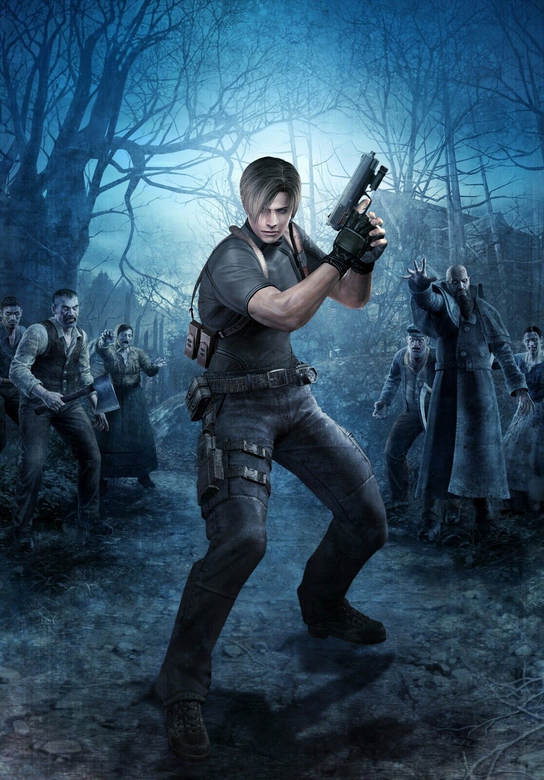 Resident Evil 4 Game Poster | Framed Art | Canvas | Leon S. Kennedy | NEW | USA