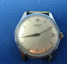 Uweco Geneve 17 Jewel 369 Stainless Steel Watch Runs For Crown Stem Restoration - $285.42