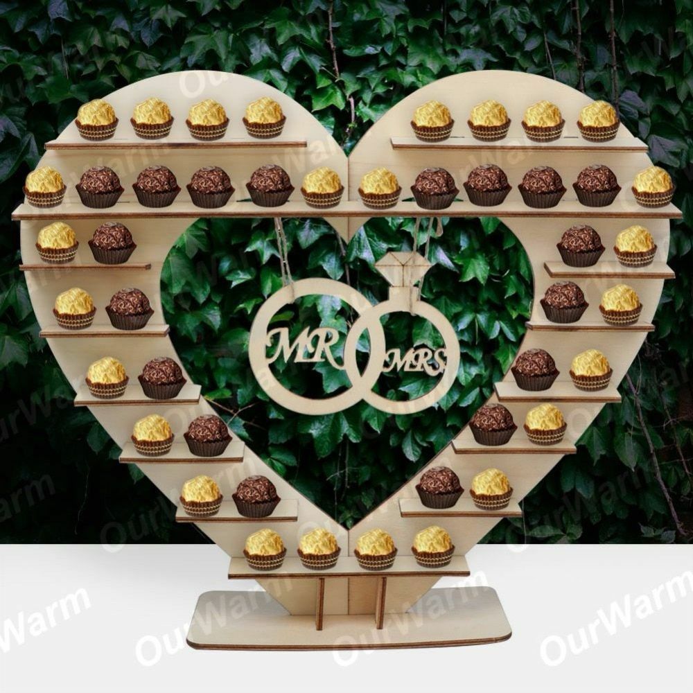 DIY Wooden Candy Bar Standee Heart Shaped and 50 similar items