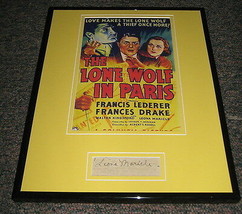 Leona Maricle Signed Framed 11x14 The Lone Wolf In Paris Poster Display