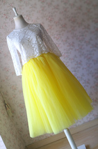 YELLOW Midi Tulle Skirt Bridesmaid Tulle Midi Skirt 6-layer Plus Size Tutu Skirt image 9