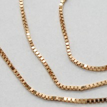 18K ROSE GOLD CHAIN MINI 0.8 MM VENETIAN SQUARE LINK 15.75 INCHES MADE IN ITALY image 2