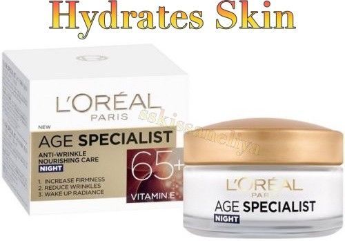 L'OREAL Age Specialist 65+ Anti-Aging NIGHT Face Cream Hydrates Skin 50ml - $14.02