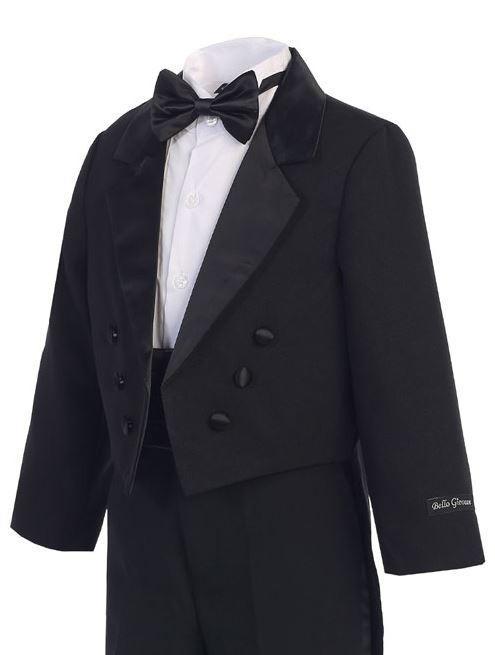 Boys Black Long Tail Tuxedo  Boys Formal  Occasion