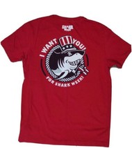 2017 Aeropostale T-Shirt &quot;I  Want You For Shark Week&quot; Small Petite Red USA - $11.40