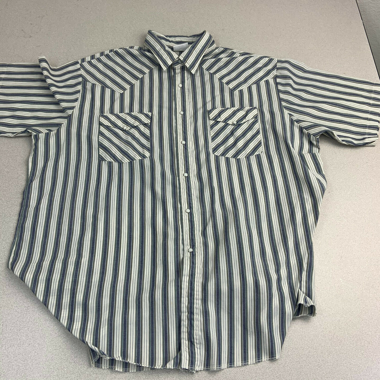 VINTAGE Western Frontier Pearl Snap Western Shirt Mens XL Short Sleeve ...