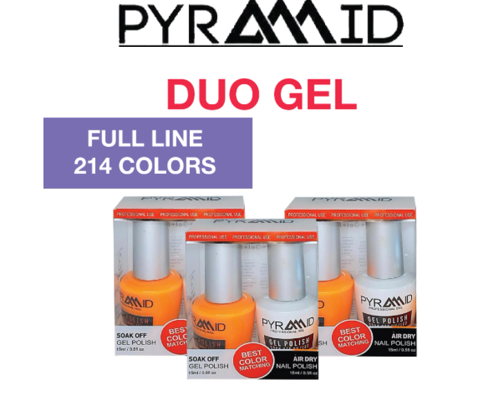 Pyramid Duo Matching Color Gel Polish + Regular Polish 0.5 oz x2 bottles.