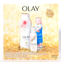 Olay Holiday Collection 3 Pc Gift Set 2 Body Wash & 1 Secret Wild Rose Dry Spray