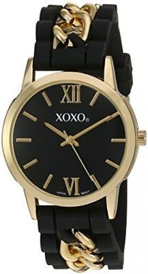 XOXO Women's Quartz Metal And Rubber Watch, Color:Black (Model: XO8101)