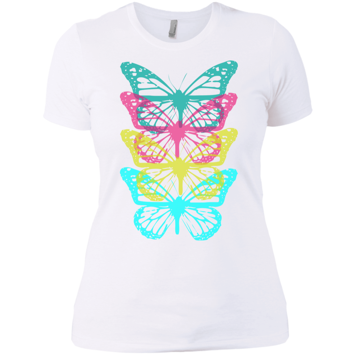 Color Me Butterflies Short Sleeve Women's T-Shirt Boyfriend Style Tees ...