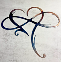 Infinity Heart - Metal Wall Art - Copper 21  1/2&quot; x 24 1/4&quot; Blue Tinged - $66.48