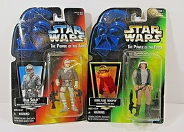Star Wars POTF Action figures Kenner 1995 Han Solo &amp; 1996 Rebel Fleet Tr... - $17.75