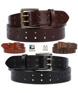 DOUBLE HOLE DUAL PRONG BELT - Thick Wide Heavy Duty 4 Colors Amish Handm... - $48.97+