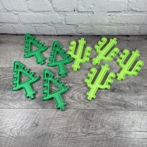 Little Tikes Waffle Blocks Lot Of 8 Green Tree &amp; Cactus Replacement Add ... - $14.01