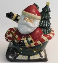 Sakura Debbie Mumm Santa&#39;s Spirit Cookie Jar Magic of Christmas Holiday ... - $44.55