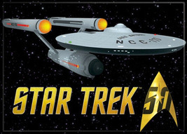 Star Trek 50 Years Logo and The Original TV Series Enterprise Magnet, NEW UNUSED - $3.99