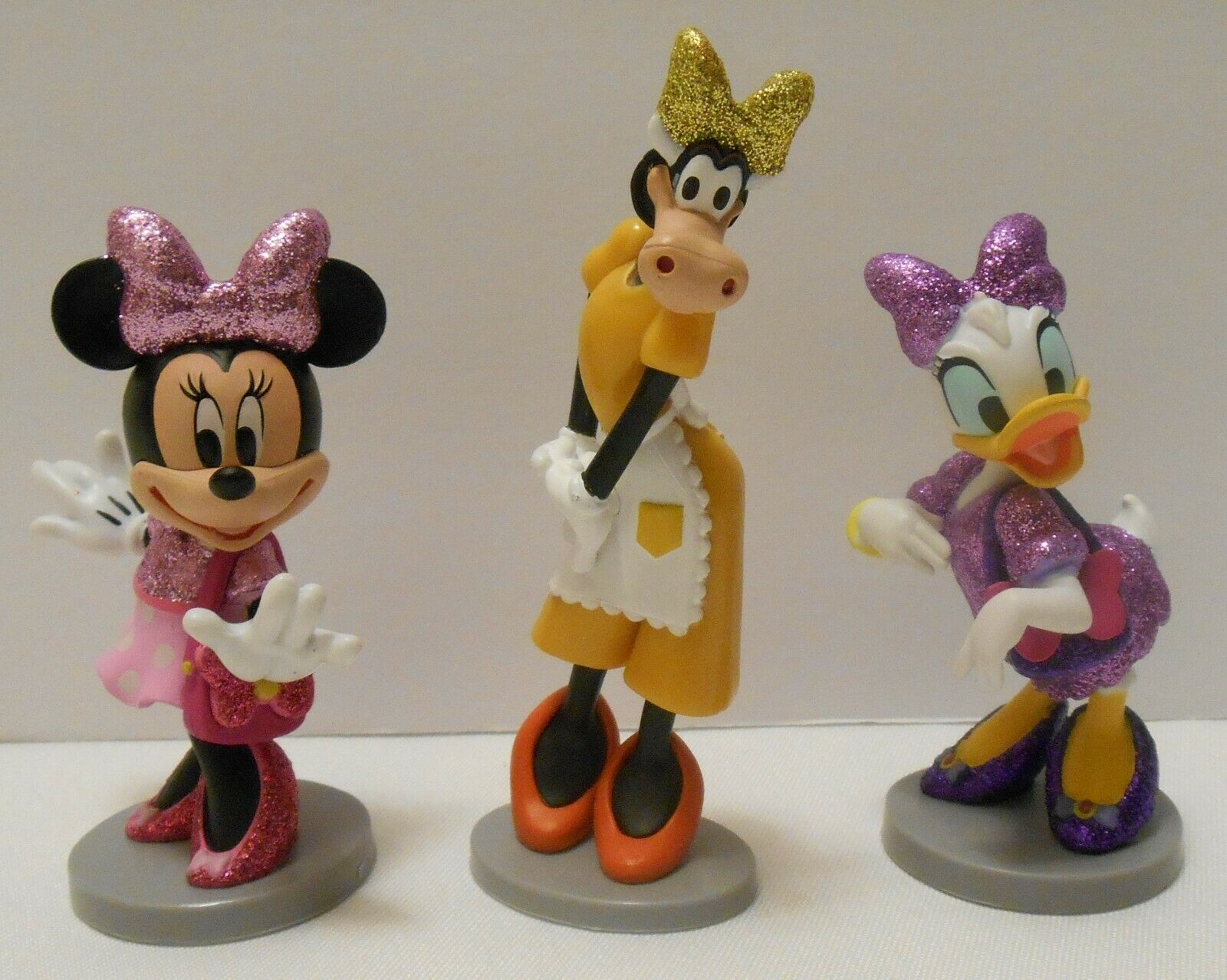 DISNEY MINNIE MOUSE Daisy Duck Clarabelle Figures Vinyl Glitter Cake ...