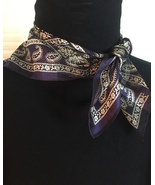 Vintage Adrienne Vittadini square silk scarf (Navy floral and paisley) - $24.00