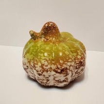 Ceramic Pumpkins, set of 3, Decorative Accents, Fall Decor, red green brown image 5