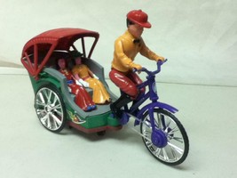 Vintage,  Colorful, Rickshaw with 2 Lady Passenger 10.5inL x 4inW x 7inH - $28.45