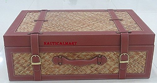 Vintage Decor Old-Fashioned Suitcase/Decorative Box with Straps