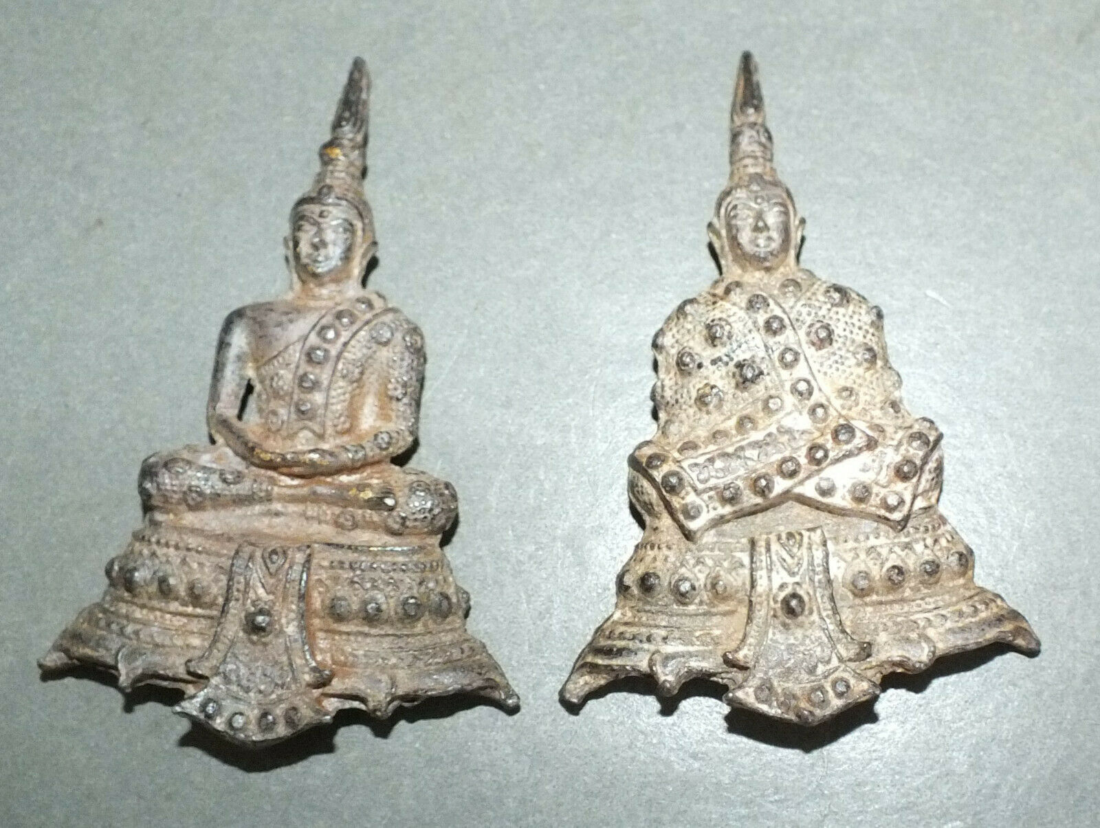 Primary image for Two Metal Buddha Charms Talisman Thailand 