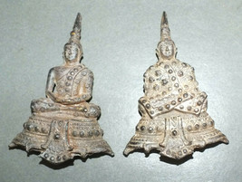 Two Metal Buddha Charms Talisman Thailand  - $17.00