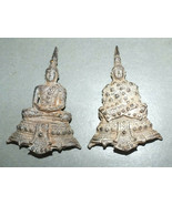 Two Metal Buddha Charms Talisman Thailand  - $13.60