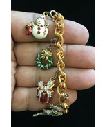 CHRISTMAS CHARM BRACELET in Gold Vermeil 925 Sterling Silver - 7 1/4 inches - $85.00