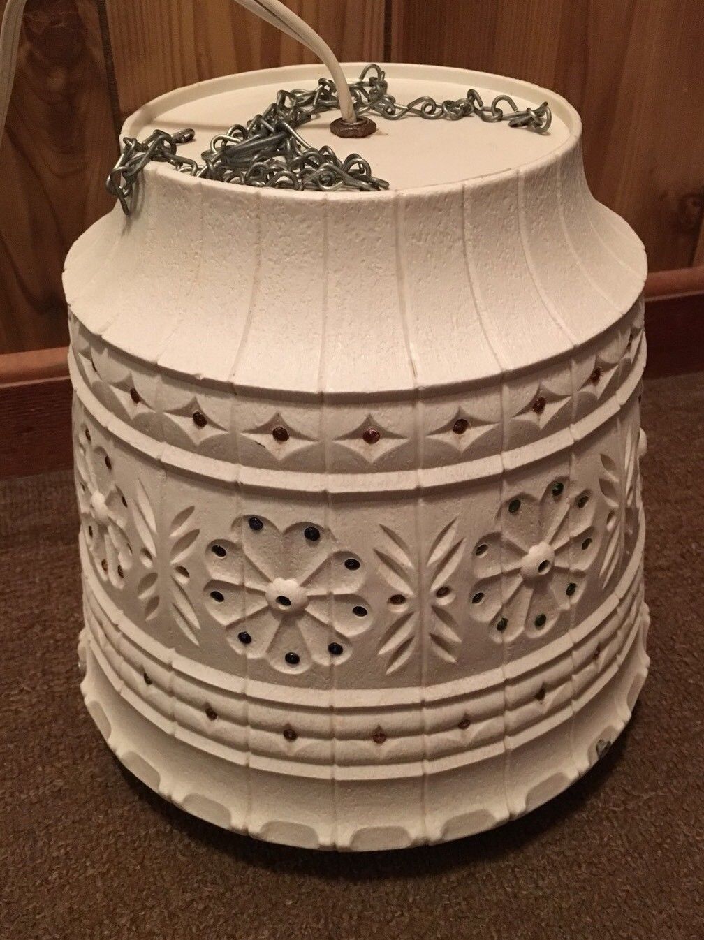 Vintage Lawnware Swag Light Hanging Patio Camper Tiki Flower Pot