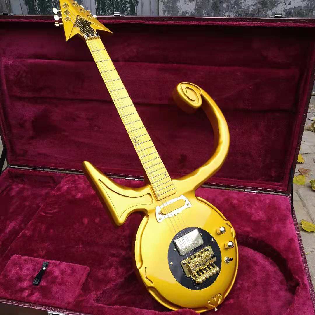 Prince Symbol Legendary Guitar Reproduction All Gold Color Electric