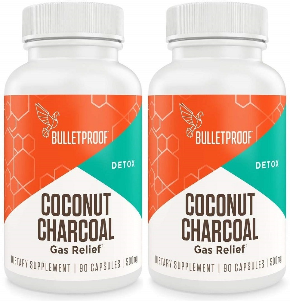 Bulletproof Upgraded Coconut Charcoal Capsules - 90 Ct.(500 mg) (Pack of 2)