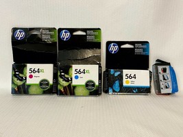 4 HP 564 Ink Cartridge Magenta Cyan Yellow and Black Expires 2017 and 2018 - $20.24