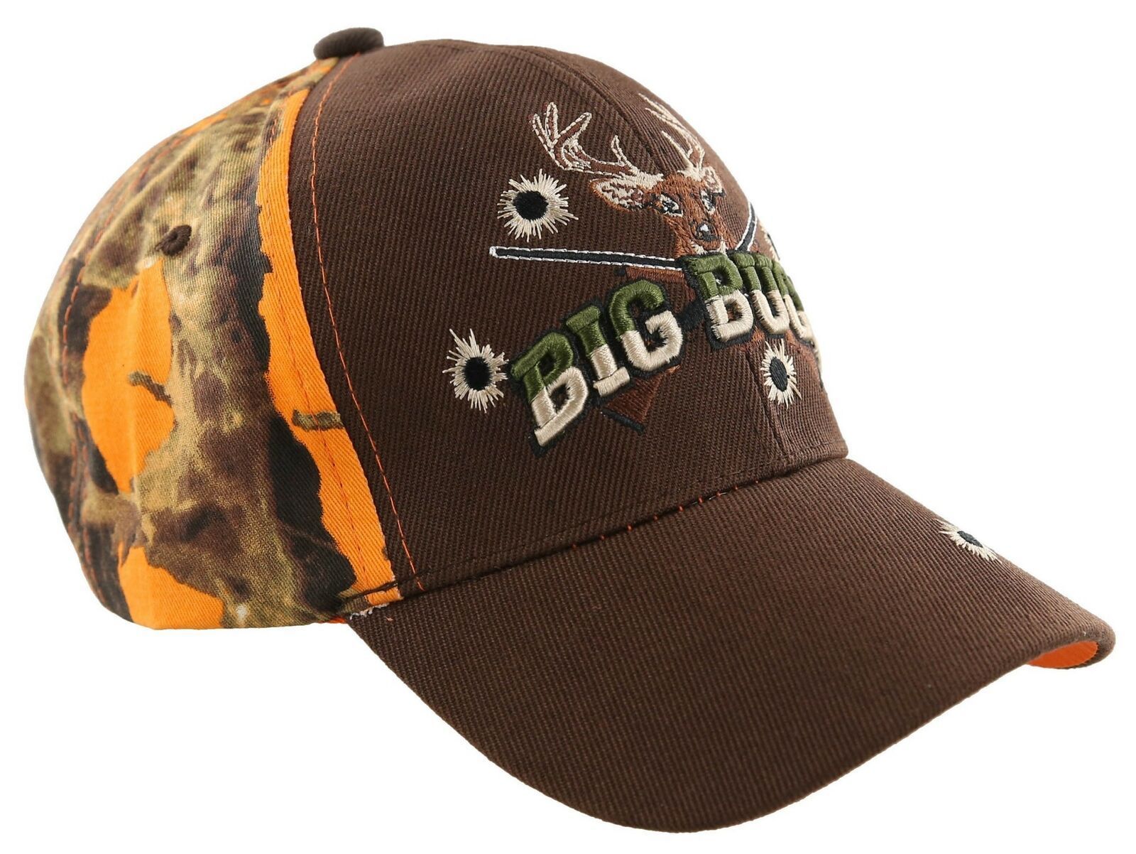 NEW! BIG BUCK HUNTER HUNT DEER BUCK OUTDOOR SPORTS CAP HAT BROWN ORANGE