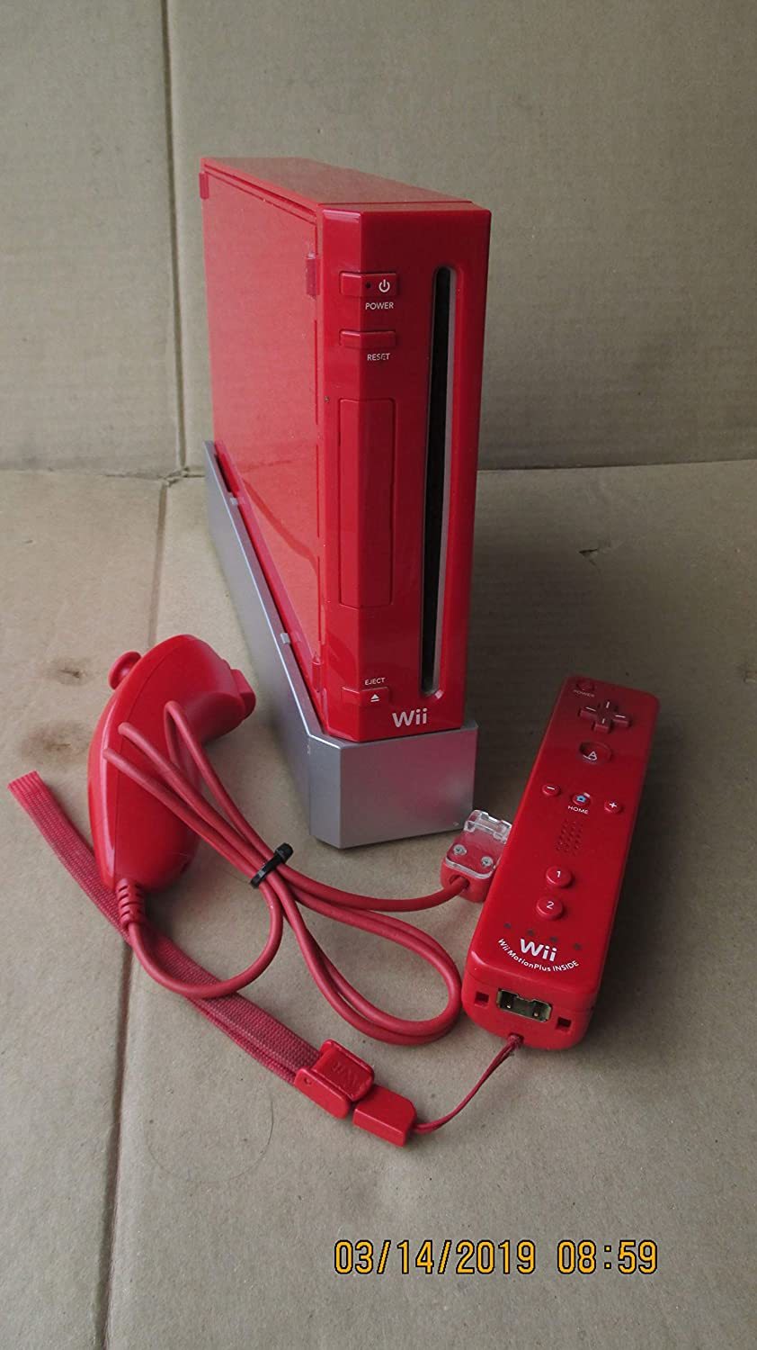 Red Wii Console Bundle, Style Rvl001. Video Game Consoles