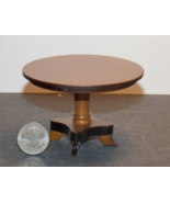1 Pcs Dollhouse Miniature Wood Kitchen Table Walnut Round 1:12 inch scal... - $40.00