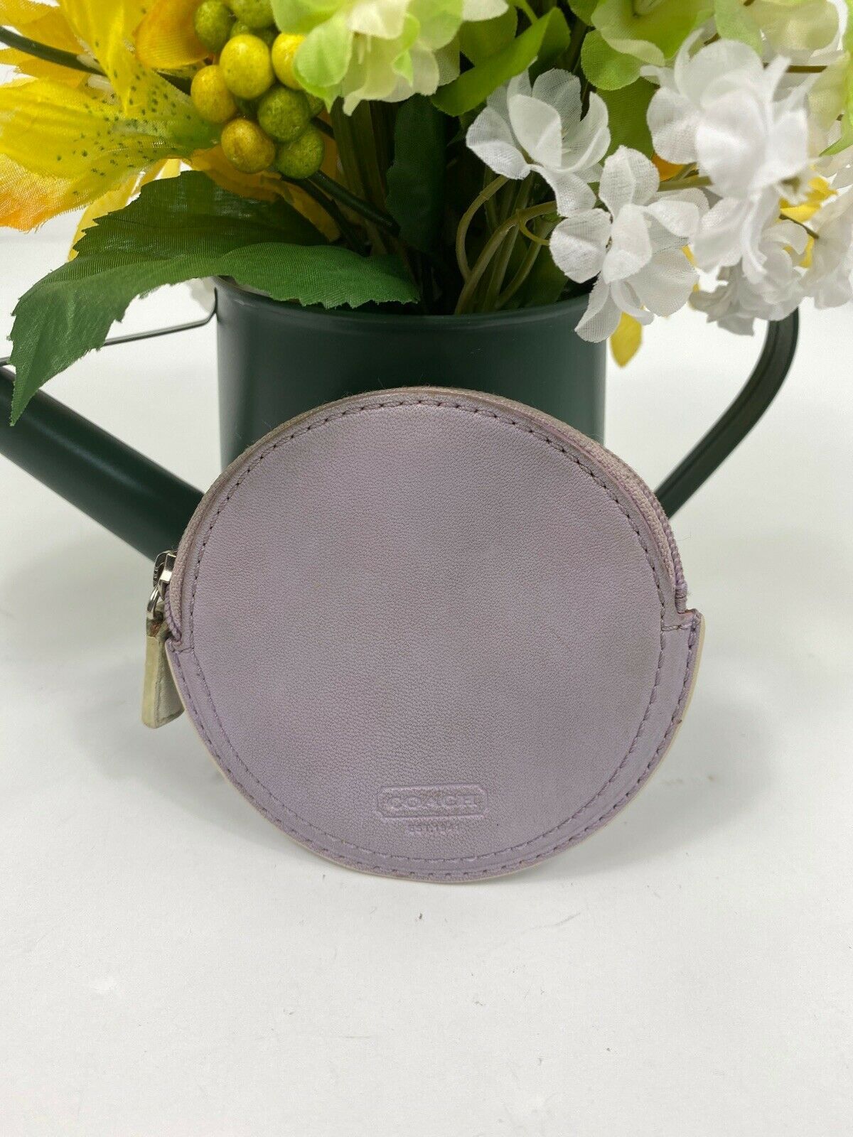 coach round coin purse