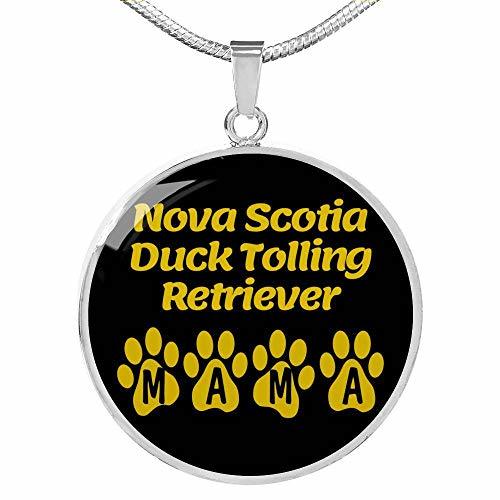 Nova Scotia Duck Tolling Retriever Mama Circle Necklace Engraved 18k Gold 18-22