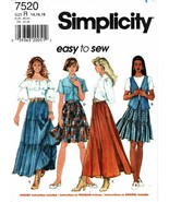 1997 Misses' SKIRTS Simplicity Pattern 7520 Size 14  - $12.00