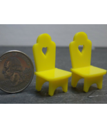 1 Set 2 Pcs Dollhouse Miniature Plastic Yellow Chairs 1:12or1:24 inch sc... - $24.00