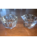 Partylite Windswept 24% Lead Crystal Tealight Or Votive Candle Holder Pair - $9.50