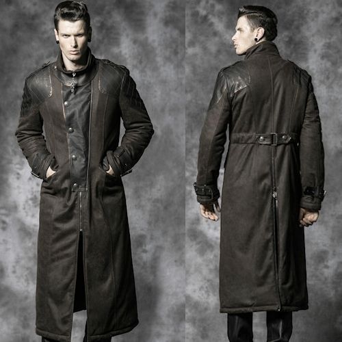 Image of MEN LEATHER COAT WINTER LONG LEATHER COAT GENUINE REAL LEATHER TRENCH COAT-UK11