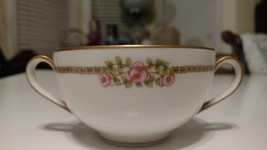 Vintage Antique Theodore Havilland Limoges France Creme Soup Bowl Pink R... - $16.69