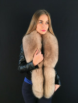 Finn Fox Fur Collar 47' (120cm) With Tails As Cuffs Saga Furs Beige Stole image 2