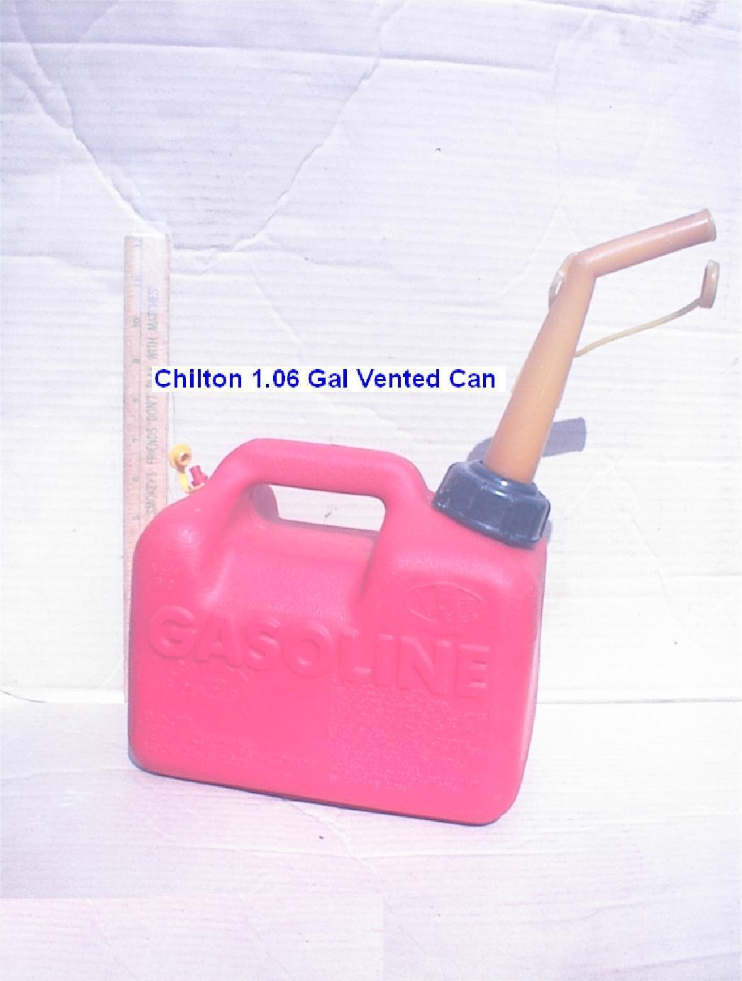 Chilton P10 VENTED Plastic 1.06 Gal Gas Can with Capped Spout USA
