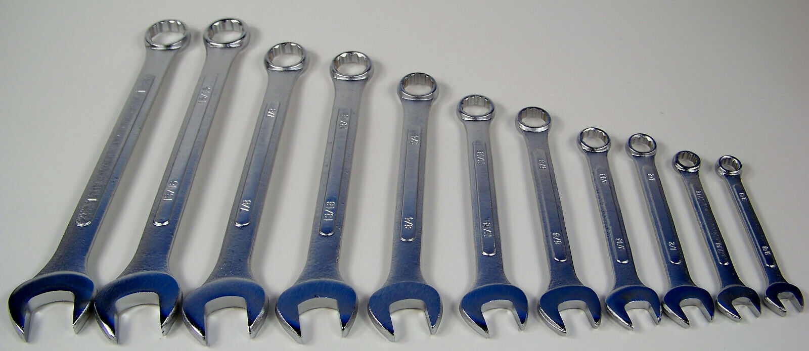 11pc SAE COMBINATION Open End Box WRENCH Set combo w/ Pouch BIG upto 1